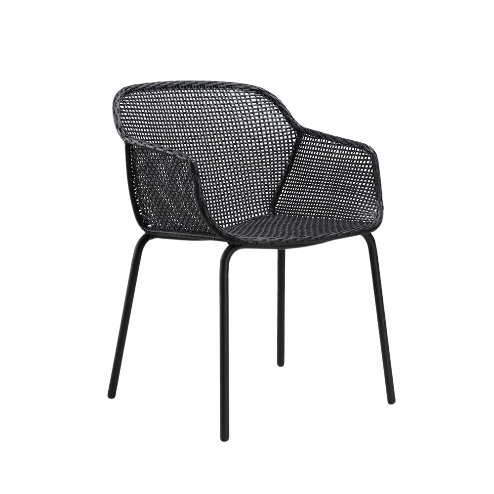 Design Warehouse - 128138 - Ben Outdoor Wicker Dining Arm Chair  - Lava cc cc
