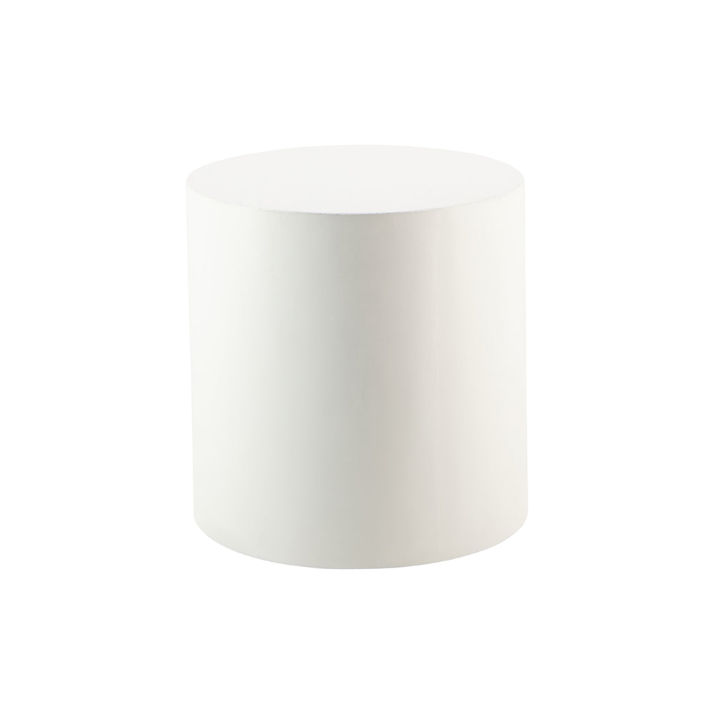 Blok concrete round side table in white.