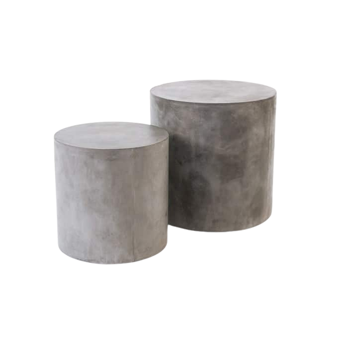 Blok Concrete Round Side Table. Shown in 2 sizes.