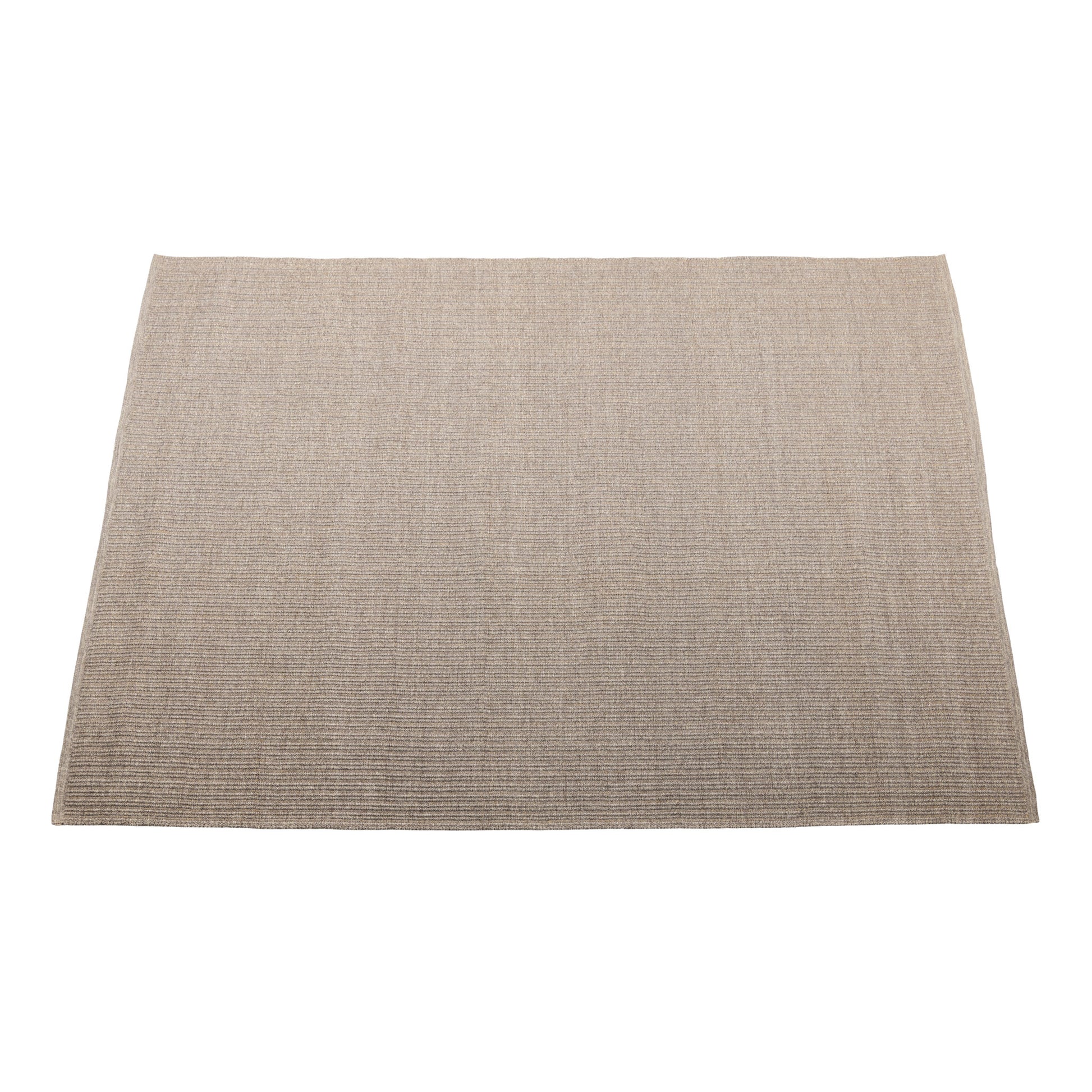 Beige square outdoor floor mat on a white background