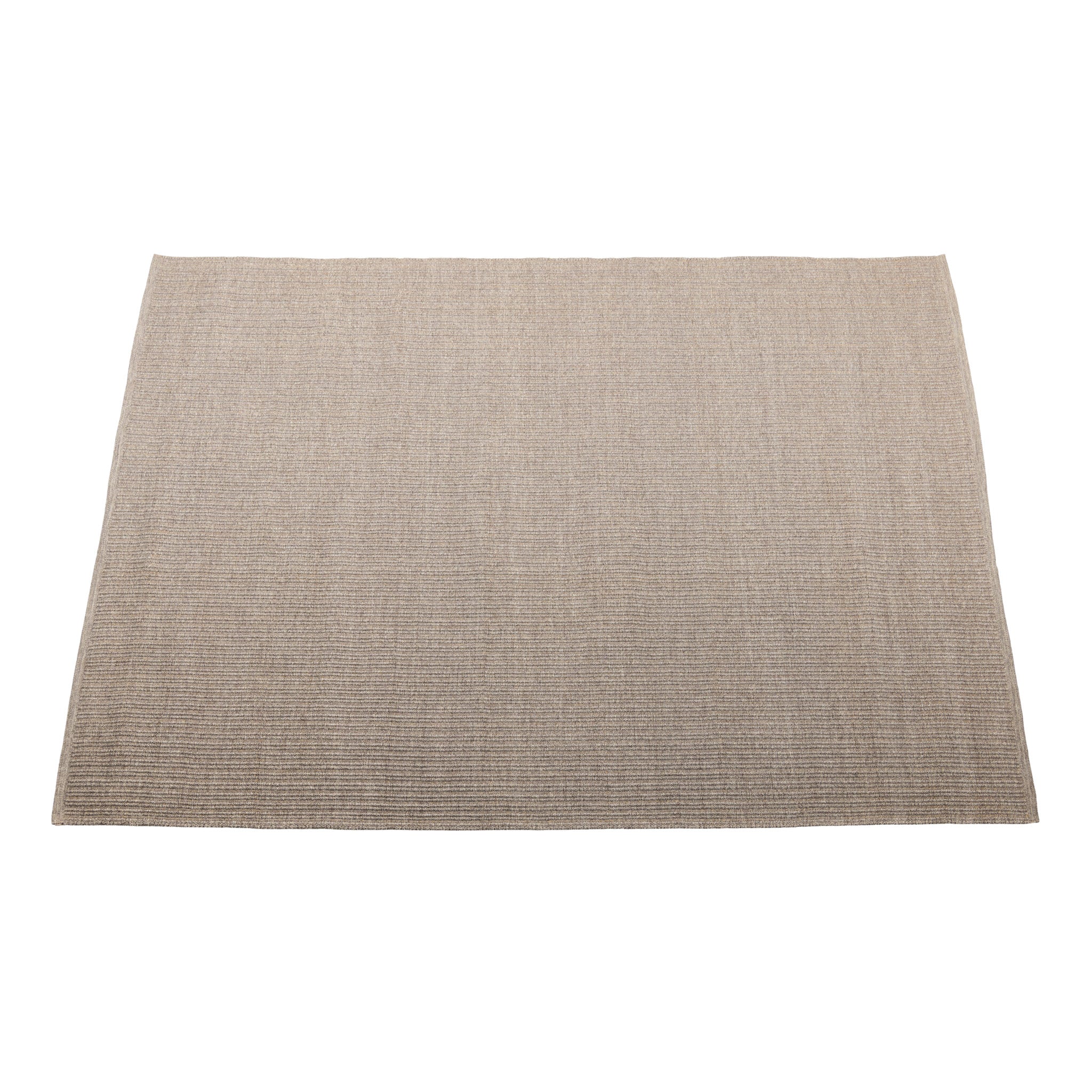 Beige square outdoor floor mat on a white background