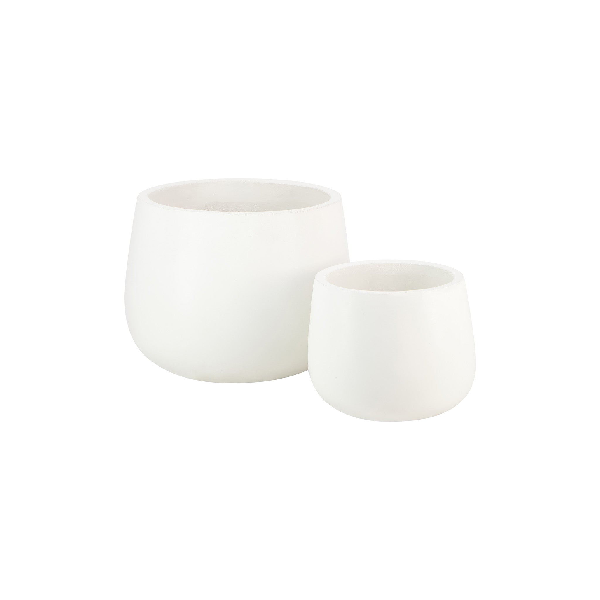 Brooklyn Round Concrete Planter (White)