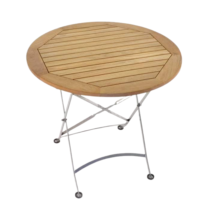 Cafe Round Teak Folding Table | Outdoor Dining Tables NZ