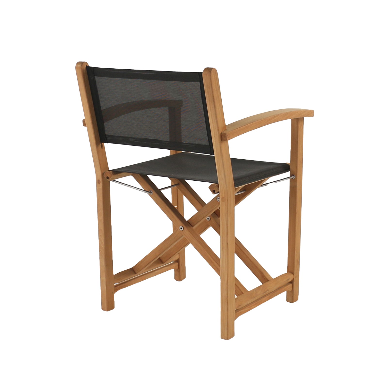 Design Warehouse - Cannes Teak Directors Dining Armchair Black 124210