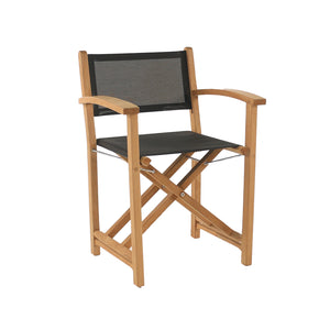 Design Warehouse - Cannes Teak Directors Dining Armchair Black 124210