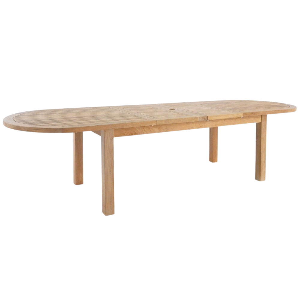 Design Warehouse - Capri Oval Teak Double Extension Table 42210579513643- cc