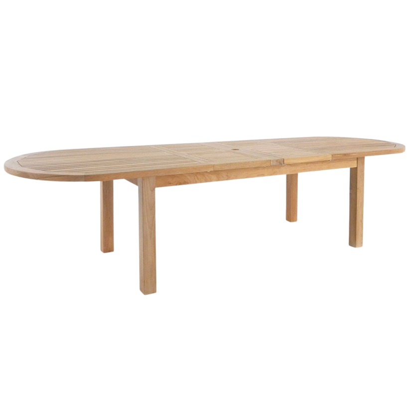 Capri Oval Teak Double Extension Table | Outdoor Dining Tables