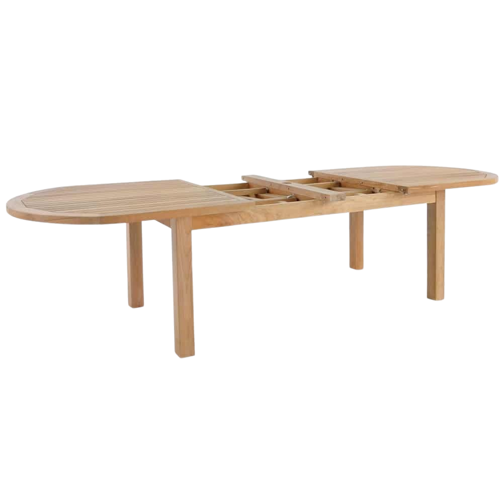 Design Warehouse - Capri Oval Teak Double Extension Table 42210579841323- cc