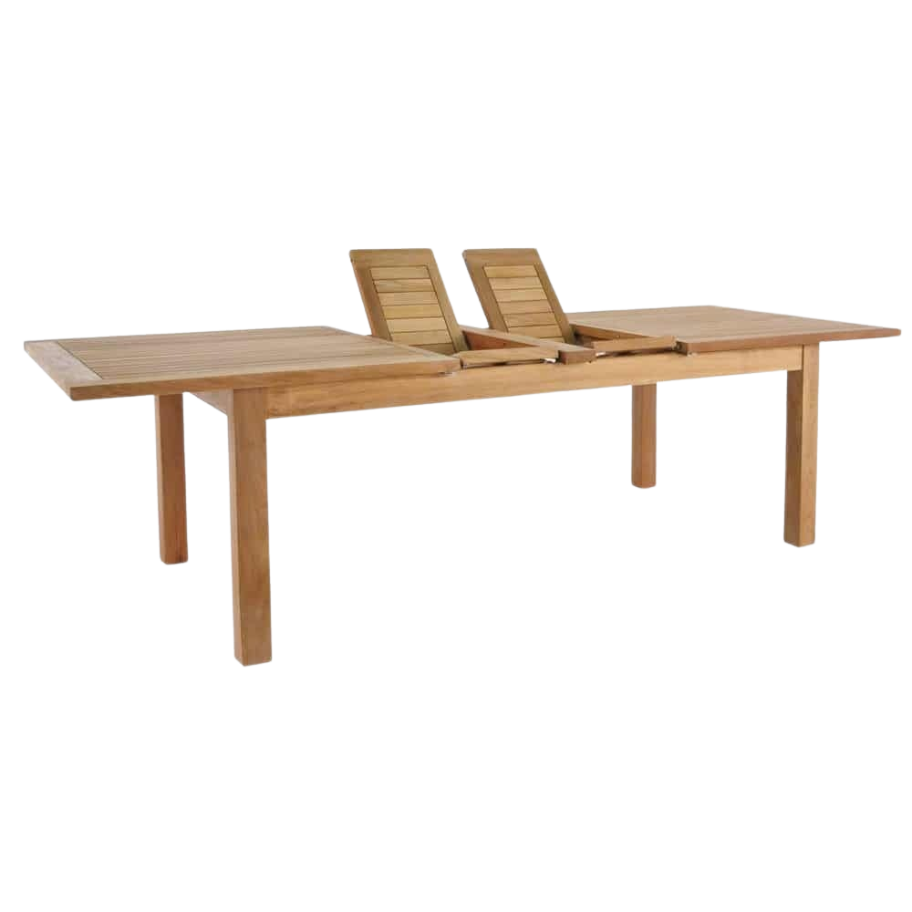 Design Warehouse - Capri Rectangle Teak Double Extension Outdoor Dining Table 42210594881835- cc