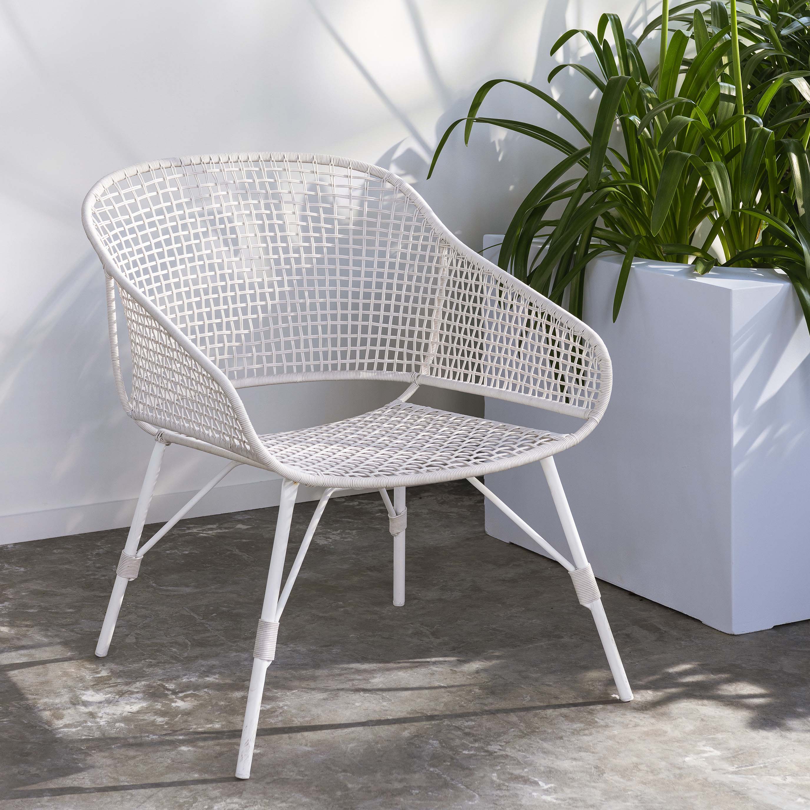 Design Warehouse - 128317 - Chrissie Outdoor Relaxing Chair  - Stonewhite