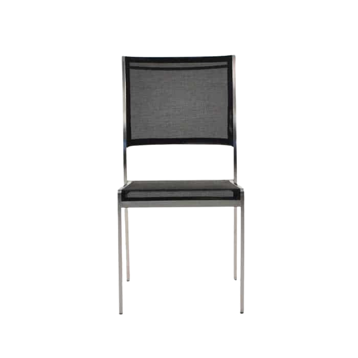 Design Warehouse - 124875 - Classic Batyline Stacking Dining Chair  - Black cc