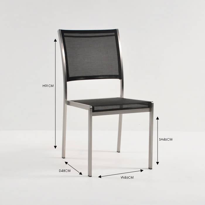 Design Warehouse - 124875 - Classic Batyline Stacking Dining Chair  - Black