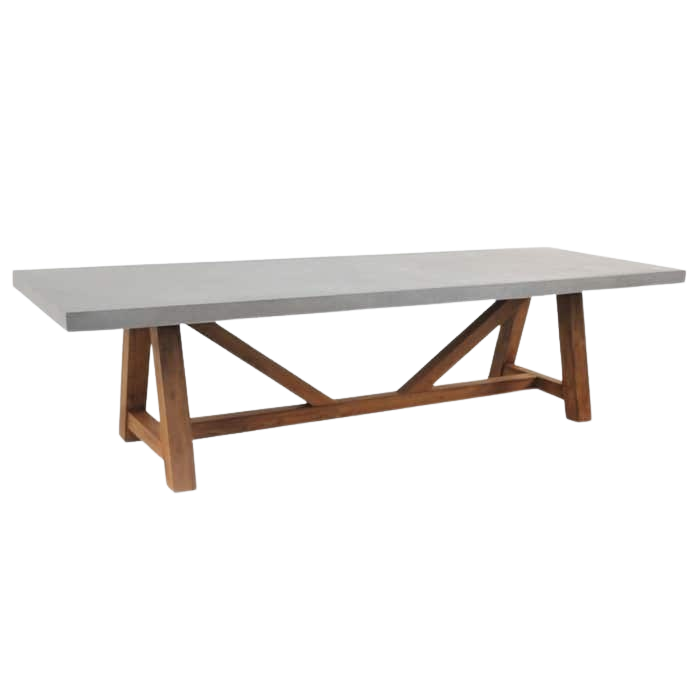 Design Warehouse - Raw Concrete Trestle Dining Table 42212059382059- cc