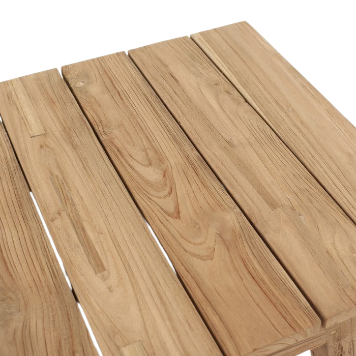 Copenhague Reclaimed Teak Coffee Table  closeup view of top.