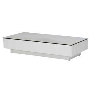 Design Warehouse - 127568 - Crete Aluminium Small Outdoor Coffee Table (White) with Ceramic Top (Marble Look)  - White cc