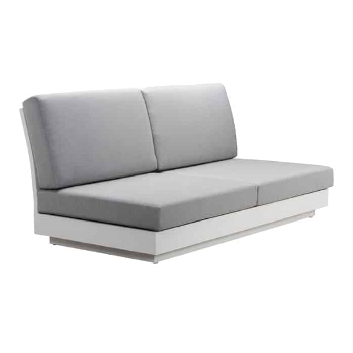 Crete Aluminium Outdoor 2-Seater Sofa (White)