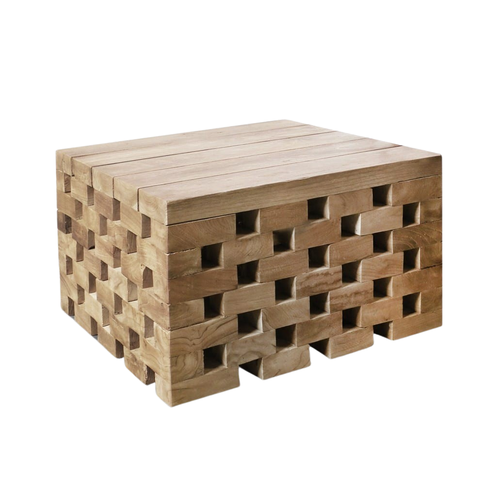 Design Warehouse - 126960 - Crossword Organic Teak Side Table  - L 56 x W 56 x H 36 cm cc