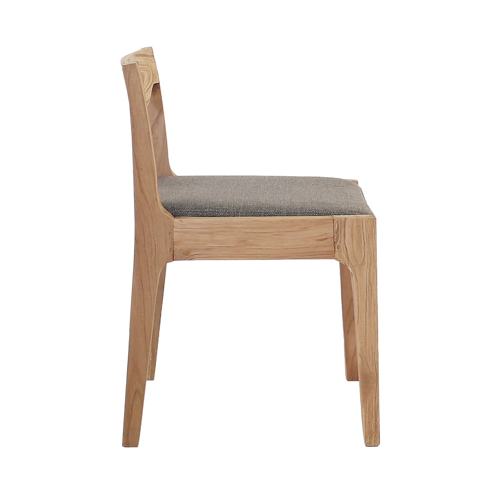 Side view of Curve Reclaimed Teak Dining Side Chair 125953