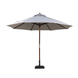 Dixon round market umbrella with grey coloured Sauleda Mascara canopy.