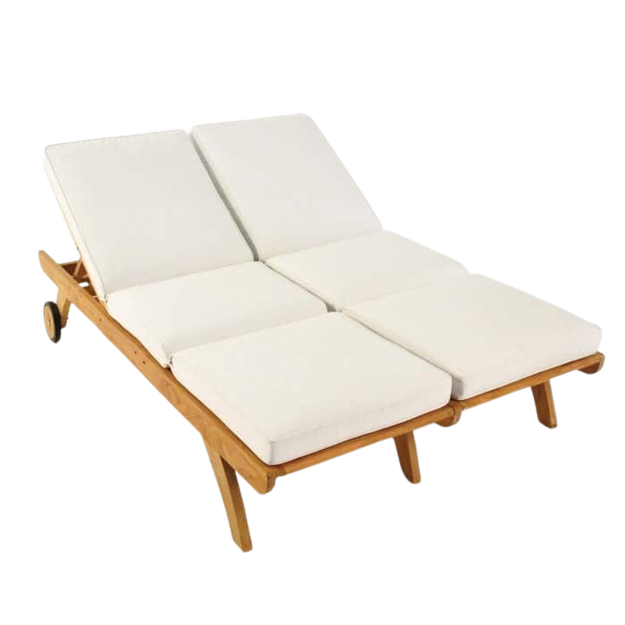 Design Warehouse - Teak Double Sun Lounger 42147699622187- cc