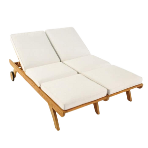 Design Warehouse - Teak Double Sun Lounger 42147699622187- cc