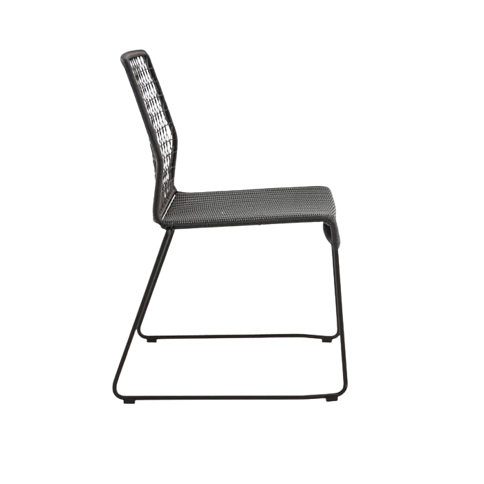 Design Warehouse - 125348 - Edge Wicker Dining Side Chair  - Black cc
