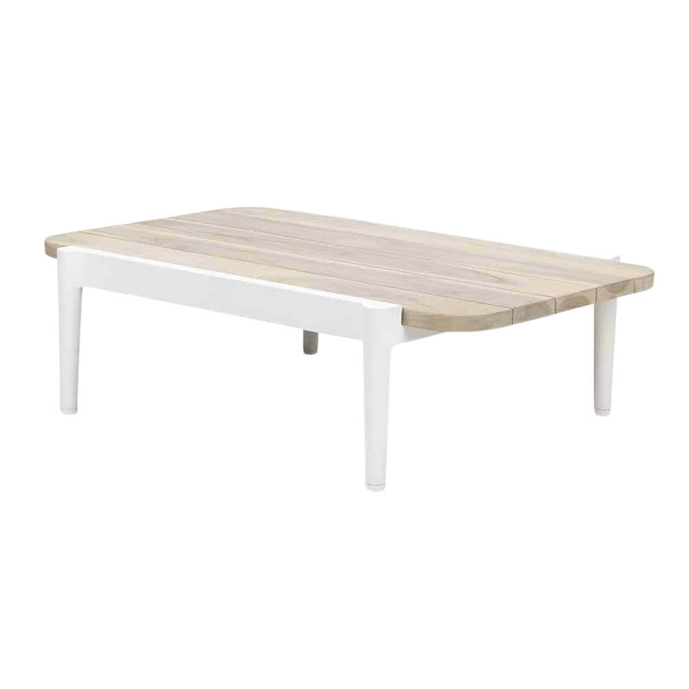 Design Warehouse - 128185 - Escape Aluminium and Teak Side Table  - Stonewhite cc