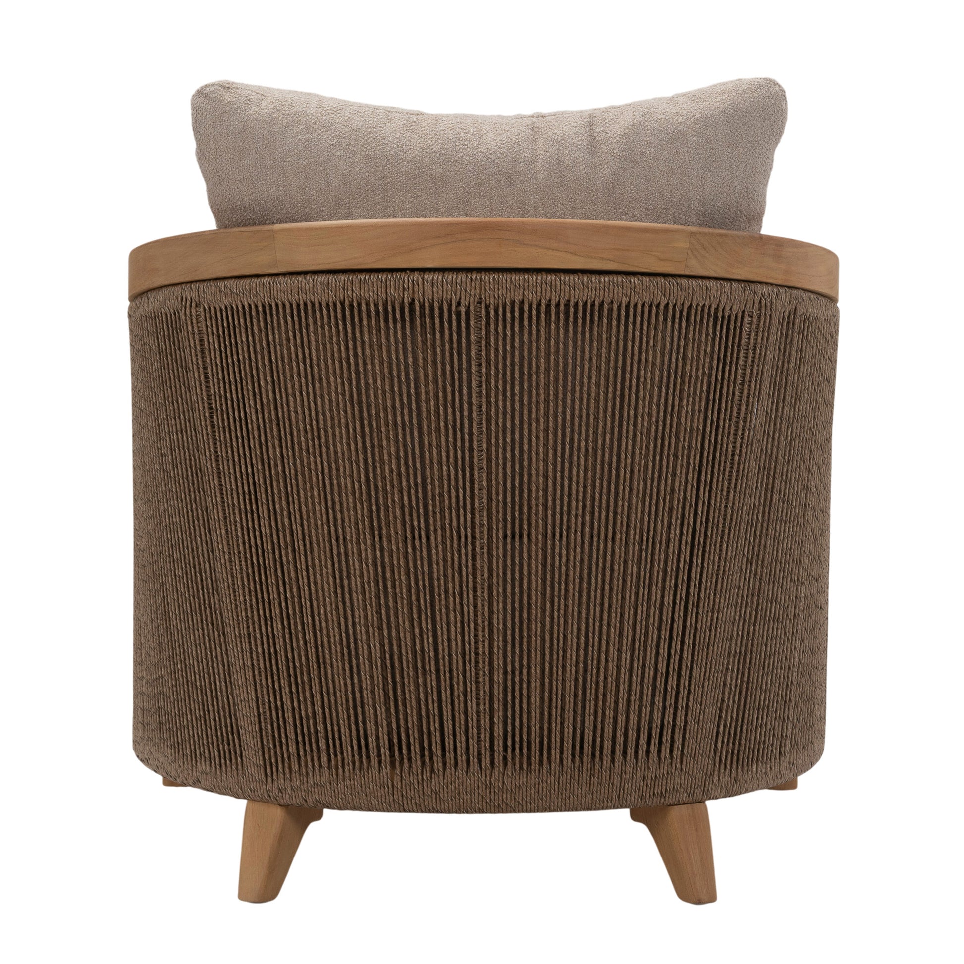 Back view of Fiorella Chair featuring full-width hyacinth fibre weave