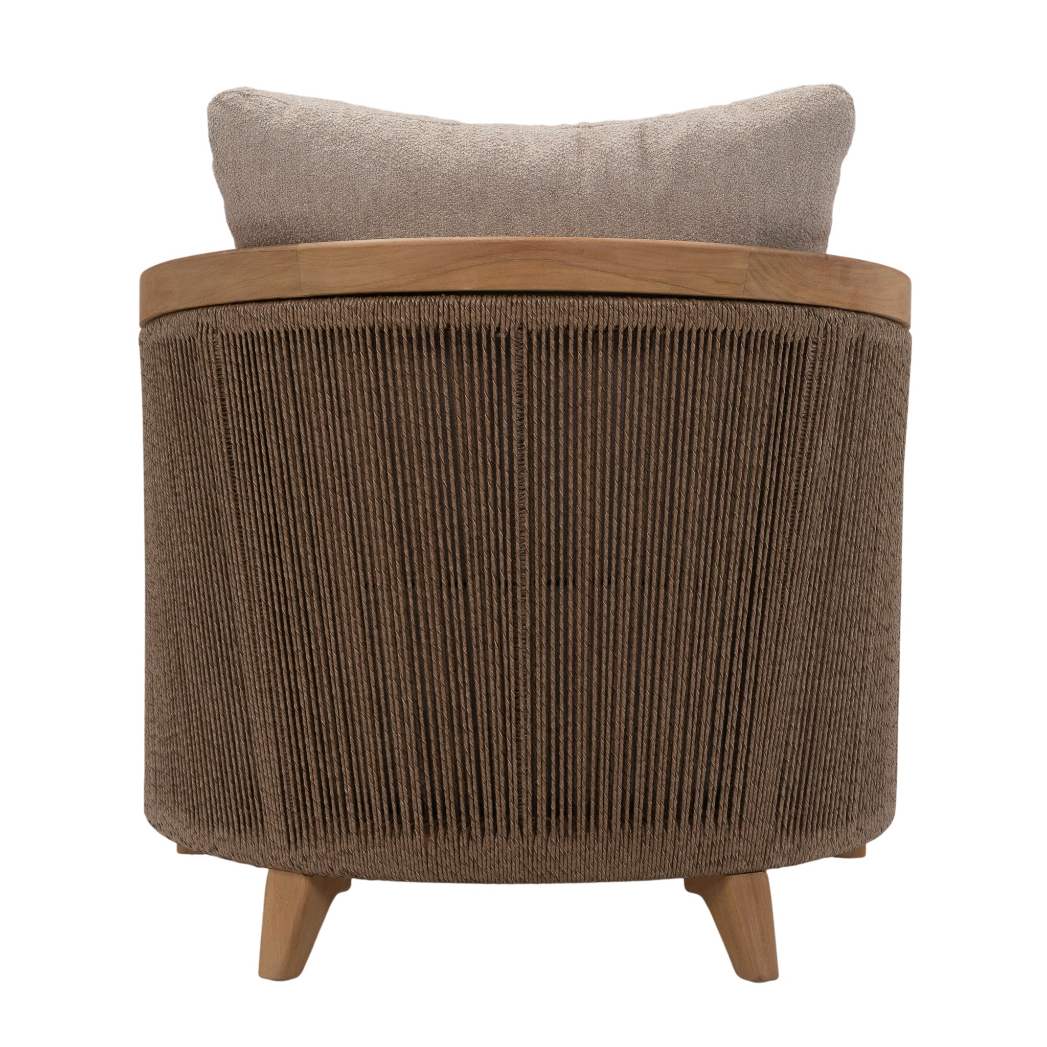 Back view of Fiorella Chair featuring full-width hyacinth fibre weave