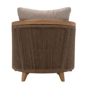 Back view of Fiorella Chair featuring full-width hyacinth fibre weave