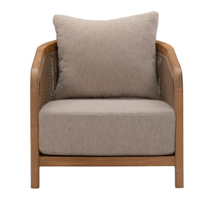 Front view of Fiorella Lounge Chair showing weather-resistant cushions