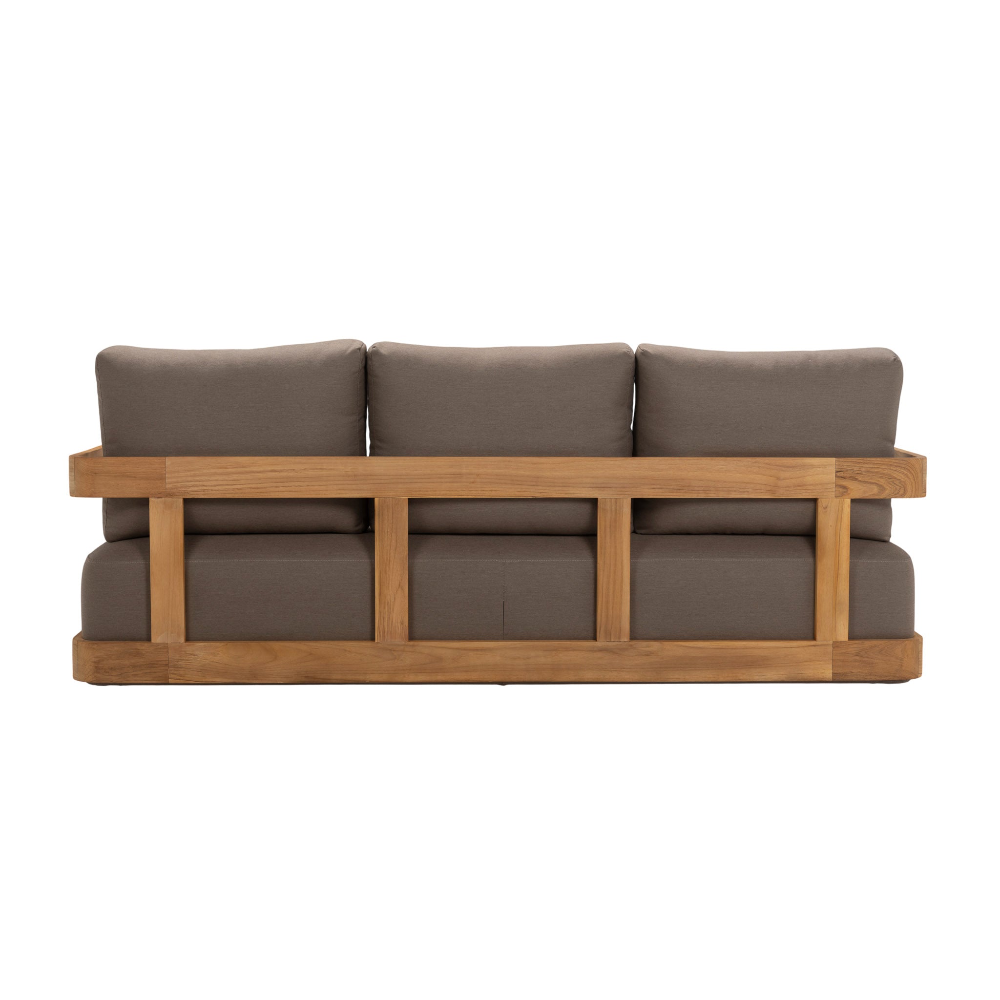 Franco teak 3-seater sofa. Rear view.