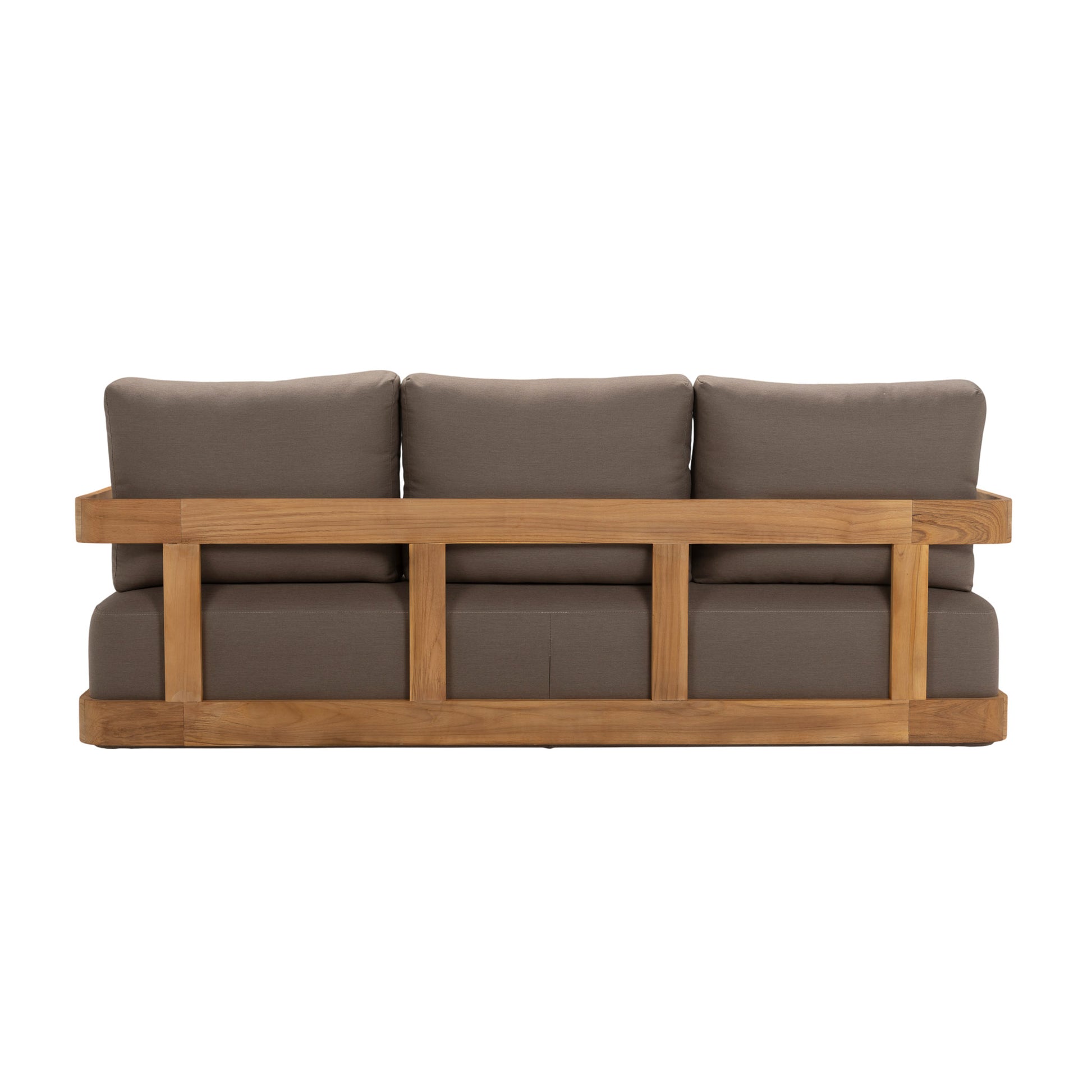 Franco teak 3-seater sofa. Rear view.