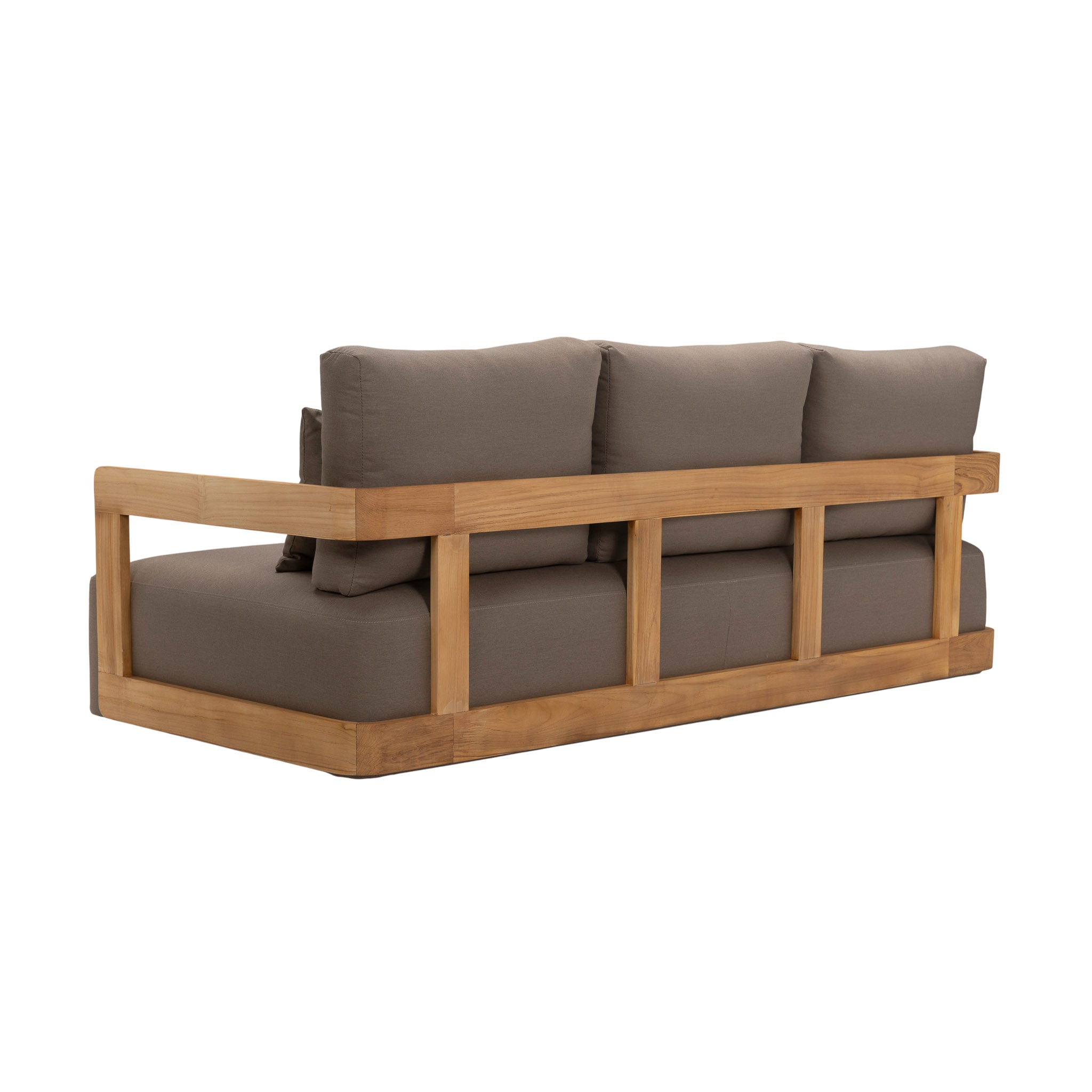 Franco teak 3-seater sofa. Rear angle view.
