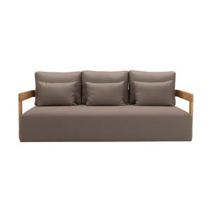 Franco teak 3-seater sofa. Front view.