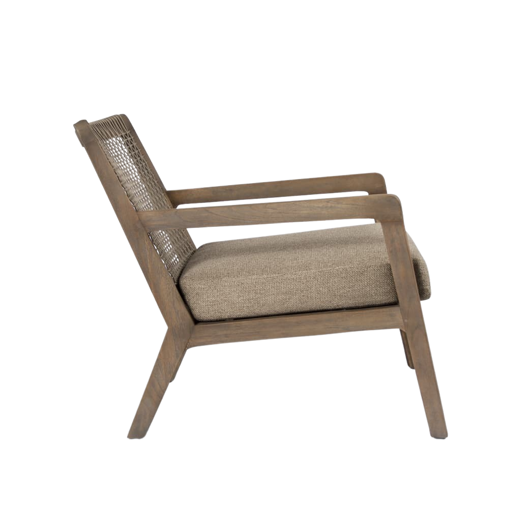 Design Warehouse - Gazzoni Outdoor Teak and Rope Relaxing Chair 42146898051371- cc