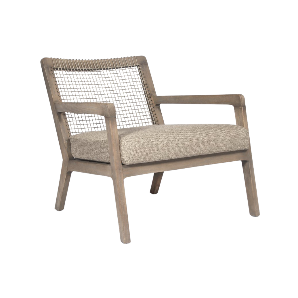 Design Warehouse - Gazzoni Outdoor Teak and Rope Relaxing Chair 42146896904491- cc