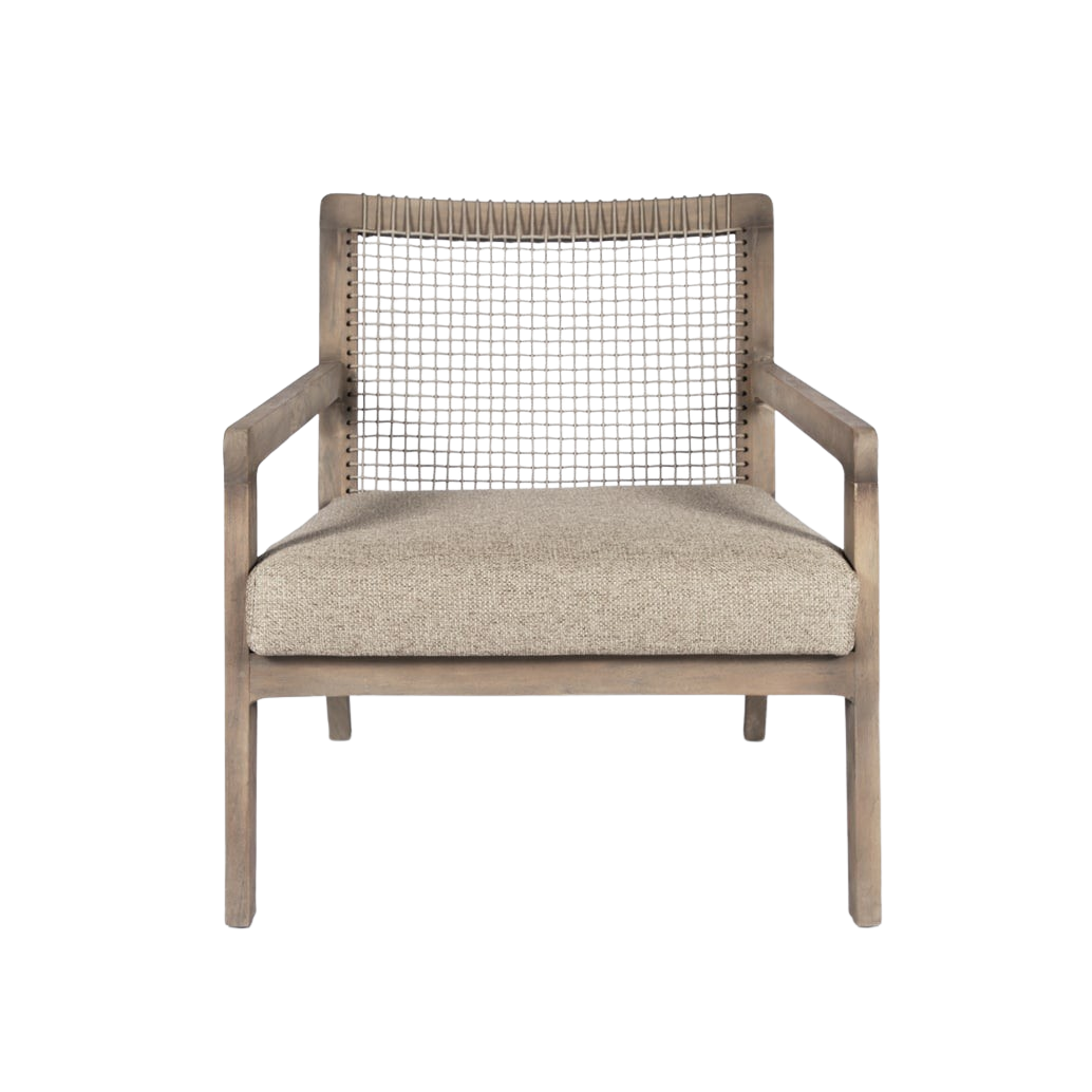 Design Warehouse - Gazzoni Outdoor Teak and Rope Relaxing Chair 42146897789227- cc