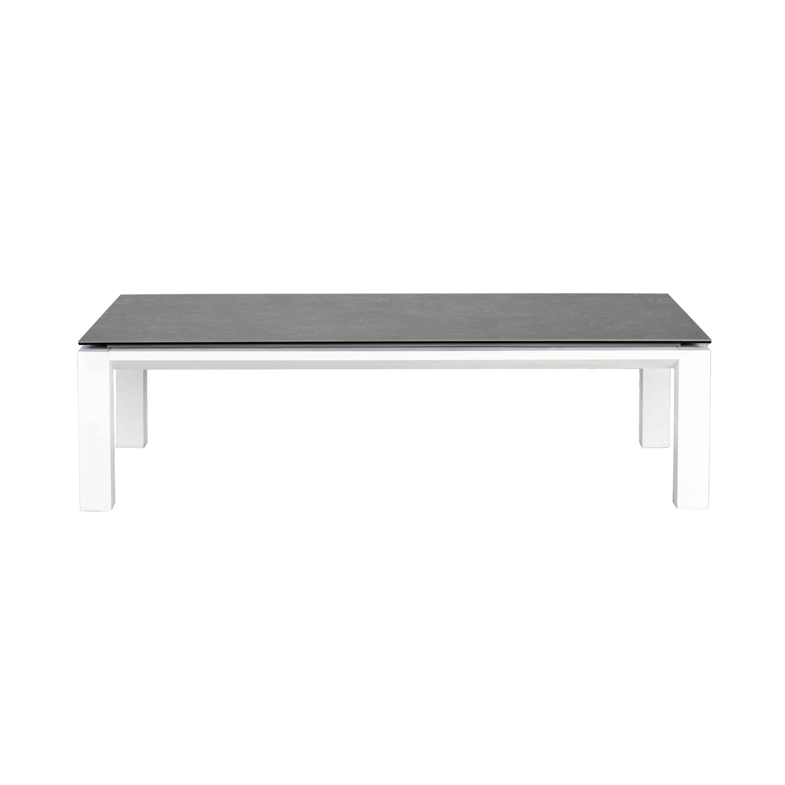 Design Warehouse - 128098 - Granada Aluminum Outdoor Coffee Table (White) with Ceramic Concrete Look Table Top 140 x 75 cm  - White