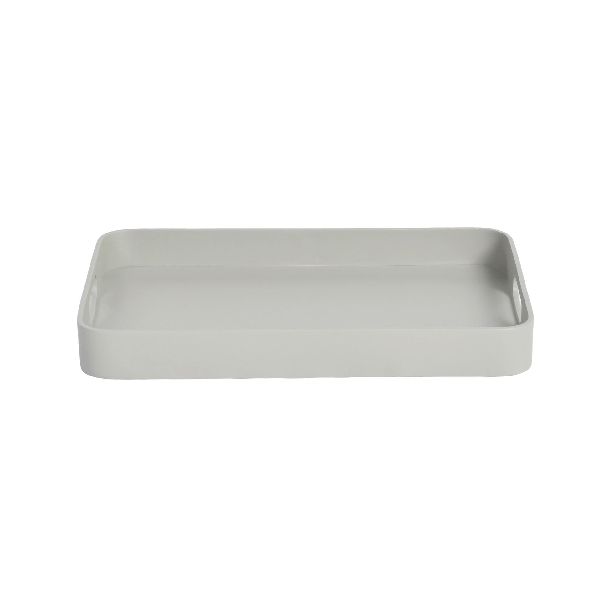 Rectangular gray tray on a white background
