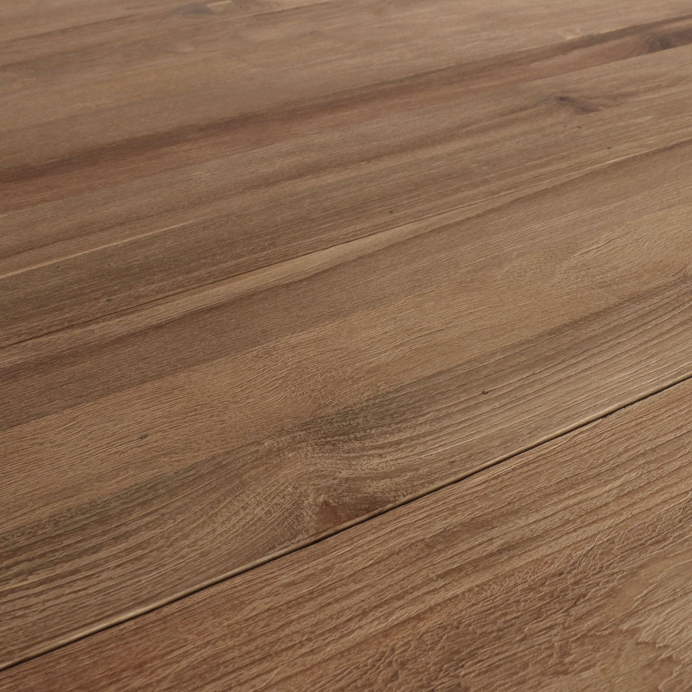 Closeup of Hunter reclaimed teak dining table top.