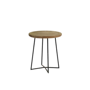 Design Warehouse - Iron Reclaimed Teak Side Table 42211604431147- cc