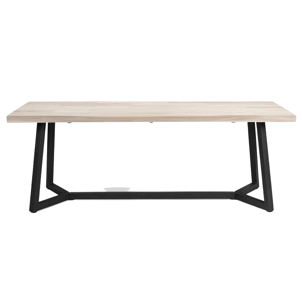 Design Warehouse - 128179 - Jamie Outdoor Teak and Aluminium Dining Table  - L 215 x W 90 x H 73 cm - Black cc