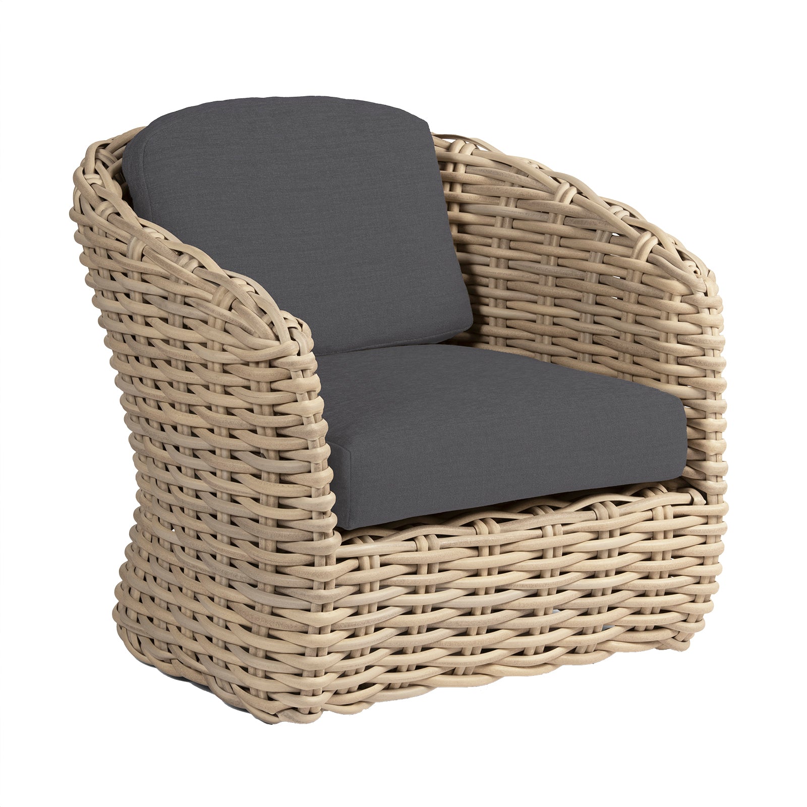 Julia outdoor wicker lounge chair front angle view