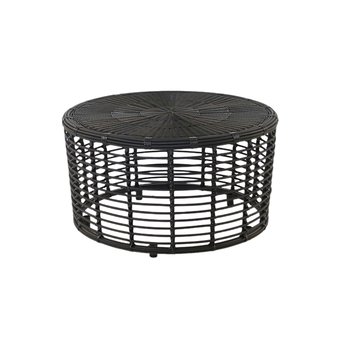 Design Warehouse - 125769 - Kane Drum Coffee Table  - Charcoal cc