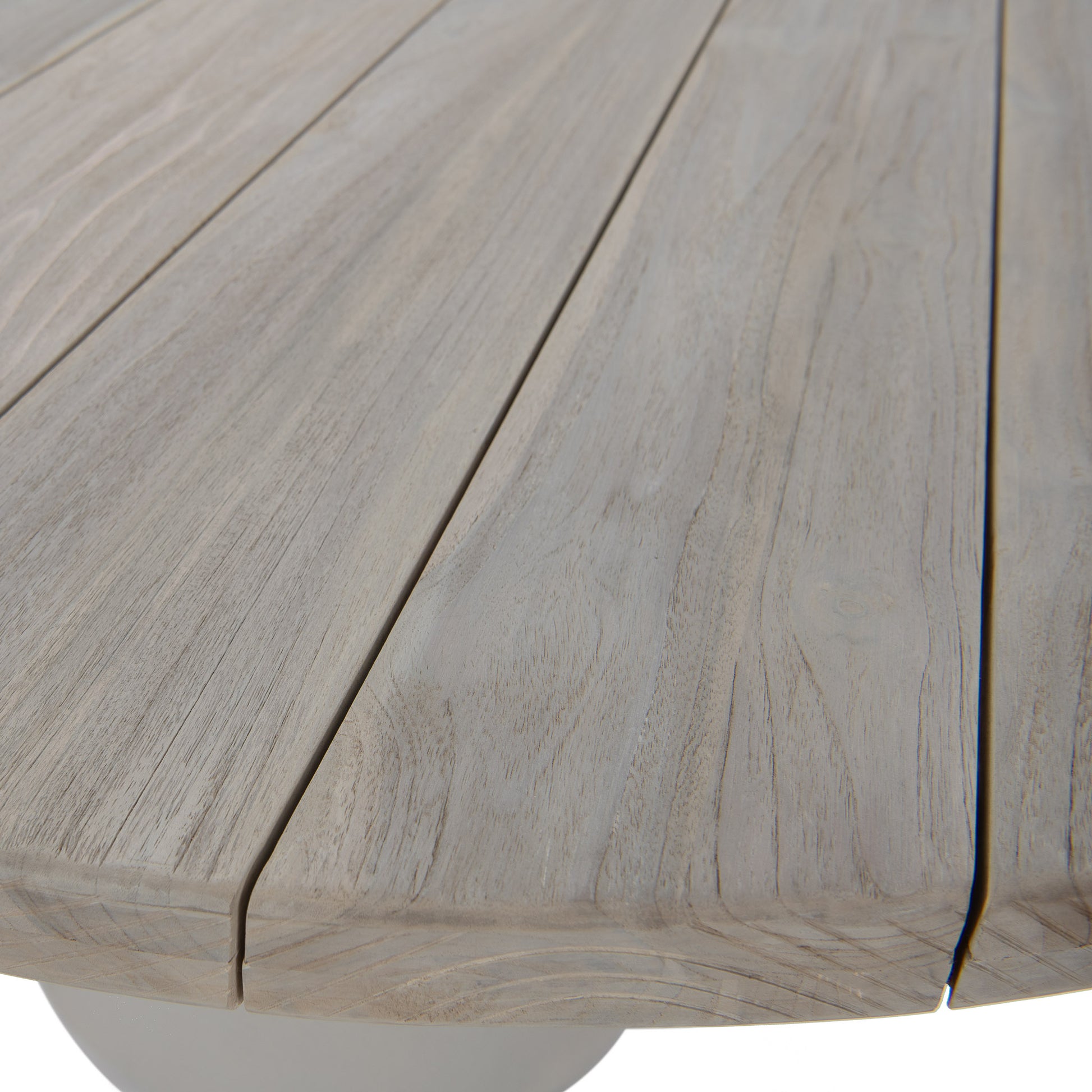 Kyle outdoor teak dining table top closeup