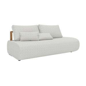 Larvotto modular 3-seater left sofa with teak wood frame and deep, plush weather resistant cushions.