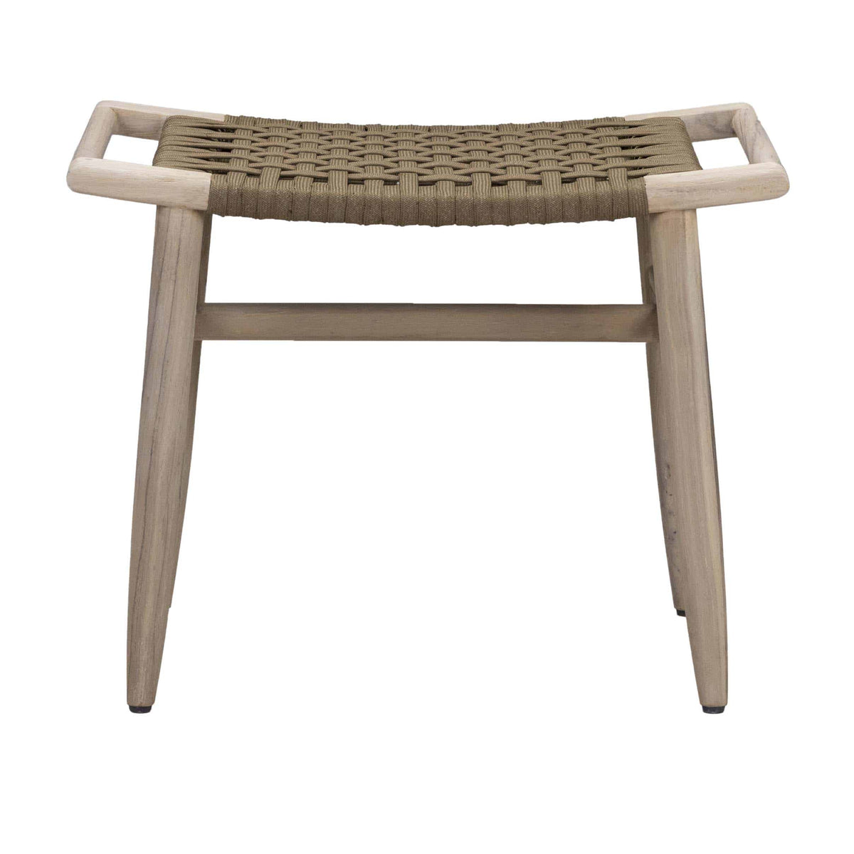 Leo Outdoor Teak and Rope Stool | Design Warehouse