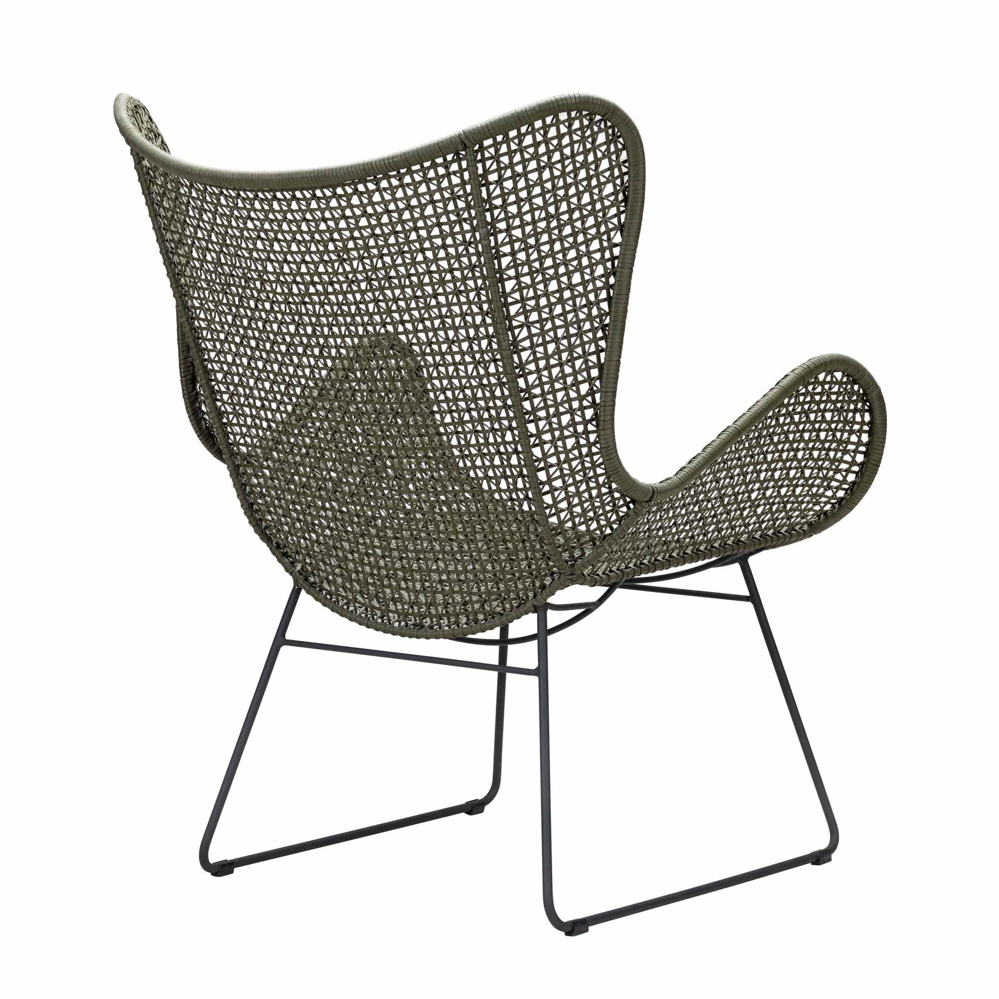 Design Warehouse - 128321 - Lilly Outdoor Wing Chair  - Moss / Graphite