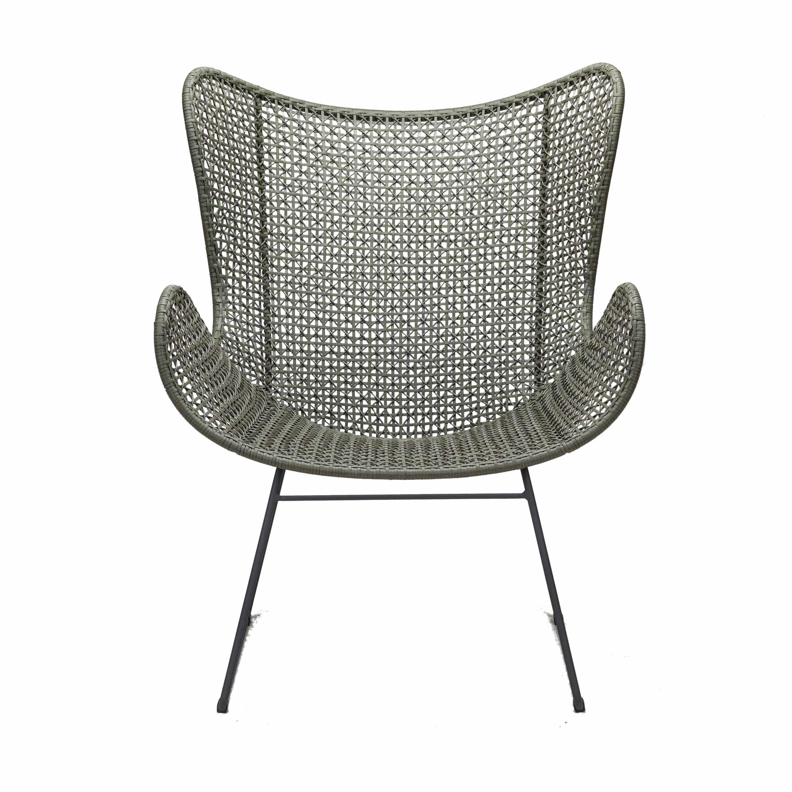 Design Warehouse - 128321 - Lilly Outdoor Wing Chair  - Moss / Graphite